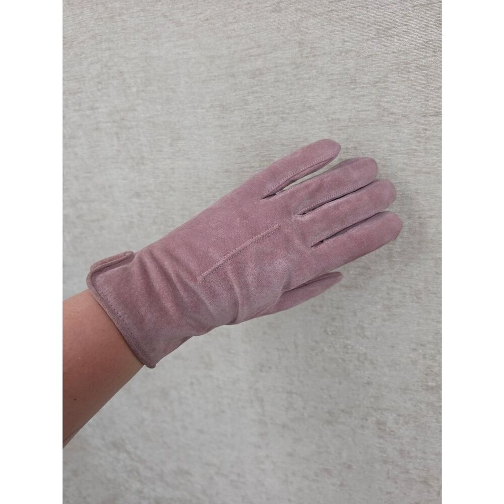 Isotoner Women's Pink Suede Lined Driving Gloves - Picture 4 of 12